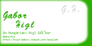 gabor higl business card